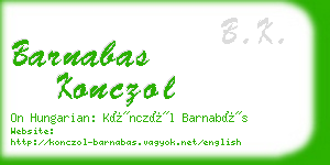 barnabas konczol business card